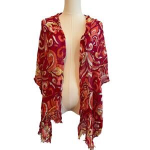 LOFT Psychedelic‎ Scarf Wrap Womens Mid Mod Retro Artsy Colorful Lightweight